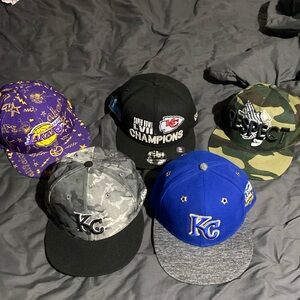 some fitted and button hats